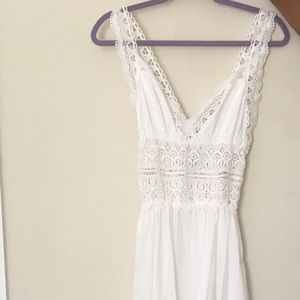 Off white sexy and romantic prom dress